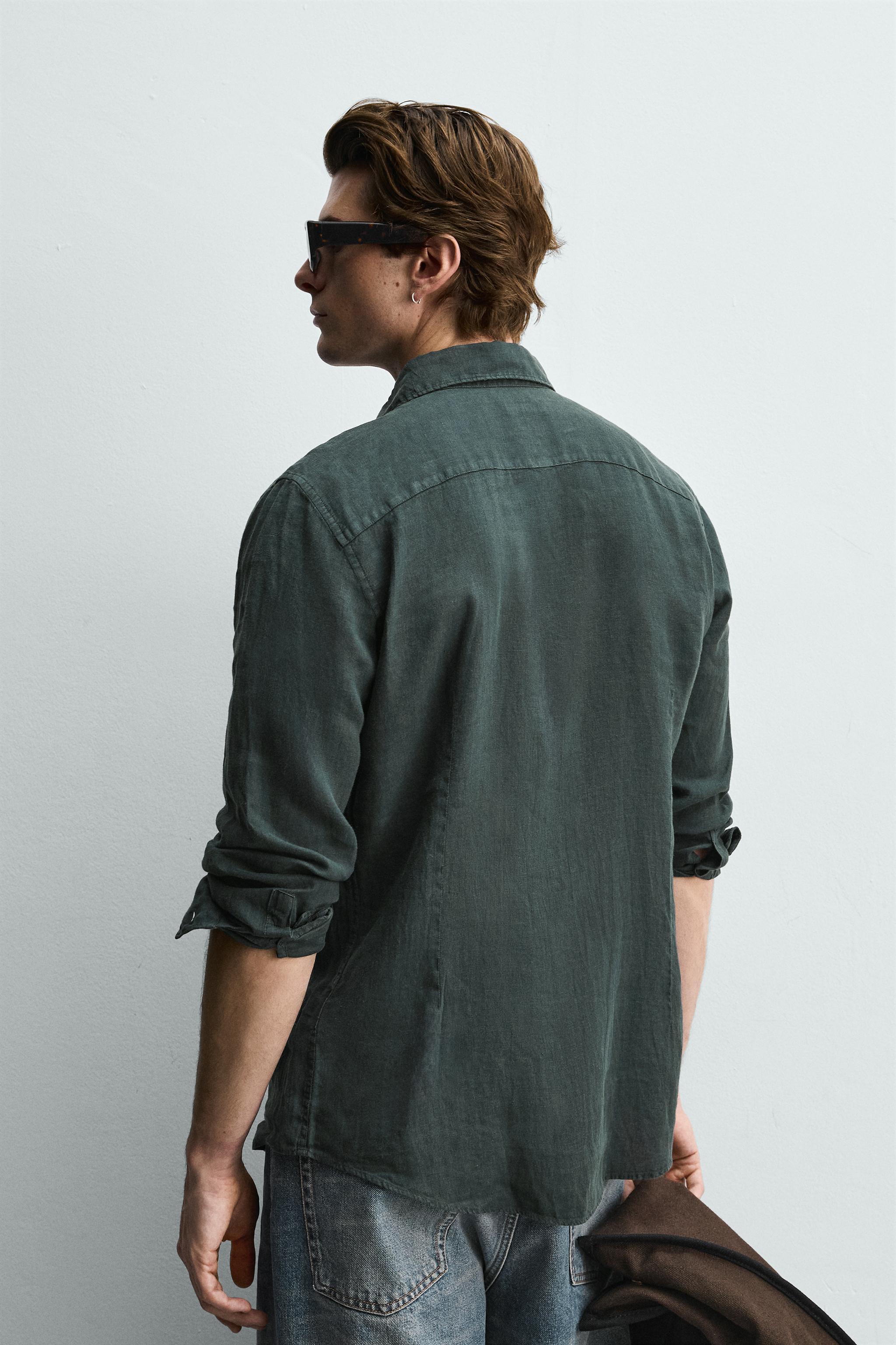 REGULAR FIT 100% LINEN SHIRT