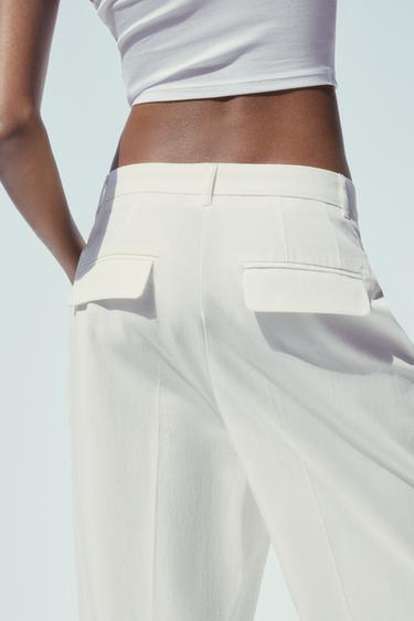 MULTI-PLEAT TROUSERS - Oyster-white by Zara - Image 4