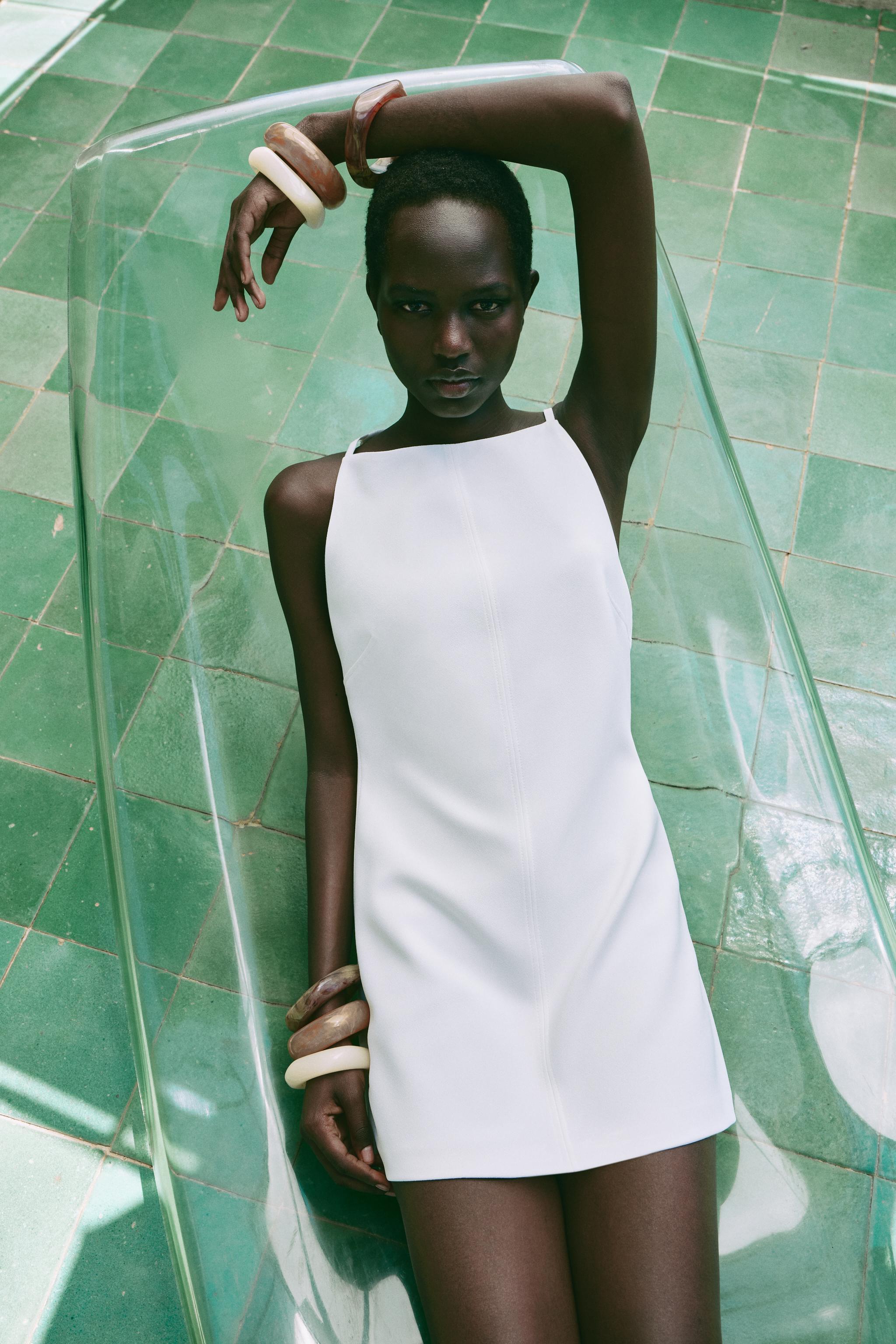 MINI DRESS ZW COLLECTION - Oyster-white | ZARA United States