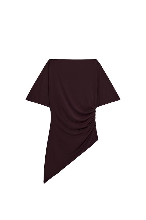 TOP CRÊPE DRAPÉ - Vin de Zara