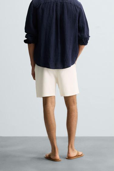 TEXTURE JOGGER BERMUDA SHORTS - Oyster-white by Zara - Image 2