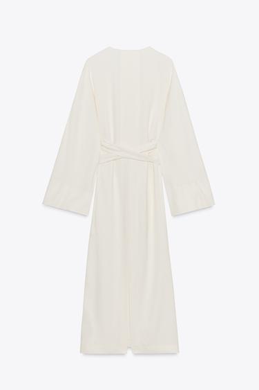 ZW COLLECTION MIDI DRESS WITH TIES - Ecru by Zara - Image 10