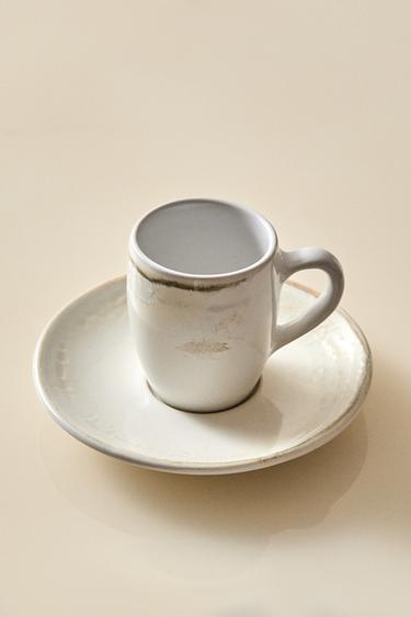 TASSE À CAFÉ ET SOUCOUPE GRÈS - Écru de Zara - Image 5