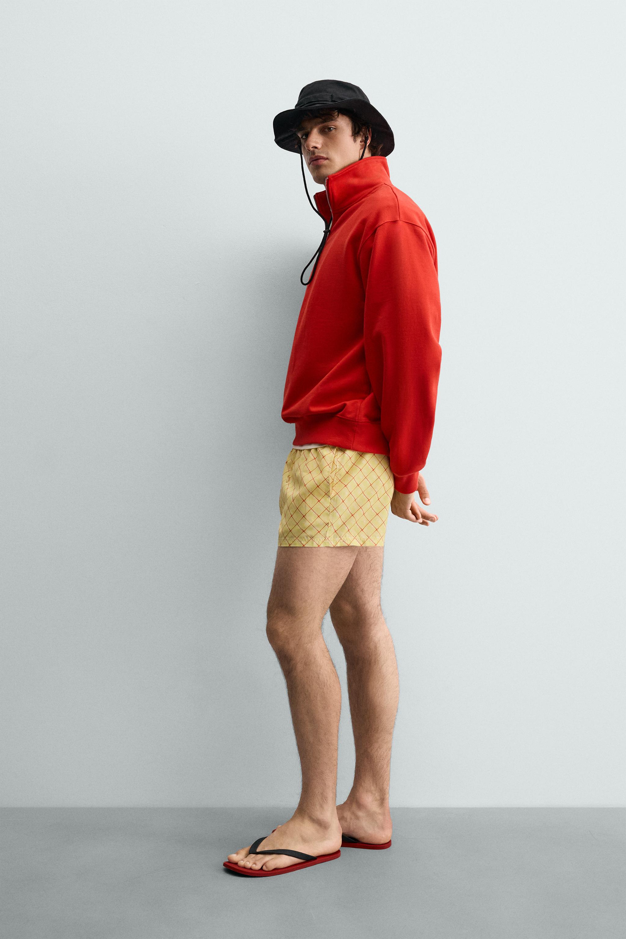 GABRIEL AZEVEDO X ZARA QUARTER ZIP SWEATSHIRT - Coral red | ZARA