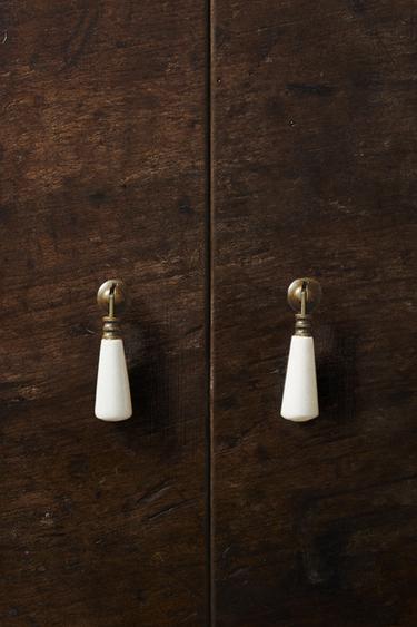 PACK OF DROPLET CERAMIC HANDLES (PACK OF 2) - White by Zara
