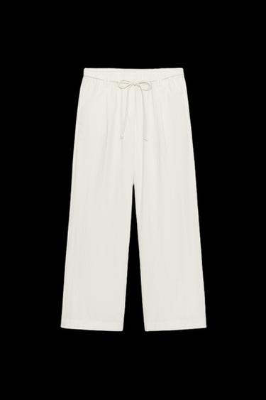 PANTALON POPELINE ZW COLLECTION - Écru de Zara