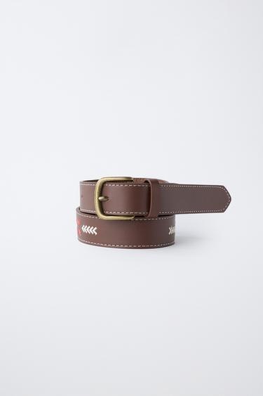 EMBROIDERED BELT - Brown by Zara - Image 3