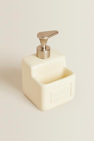 WASHING-UP LIQUID DISPENSER WITH CONTAINER - Cream by Zara - Image 1