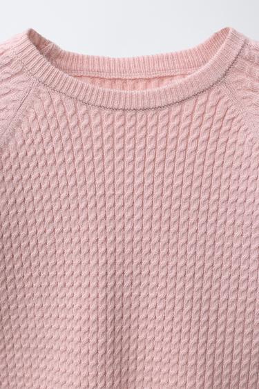 CABLE-KNIT SWEATER - Light pink by Zara - Image 2