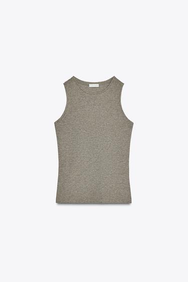 SLEEVELESS TOP - Mid-mink by Zara