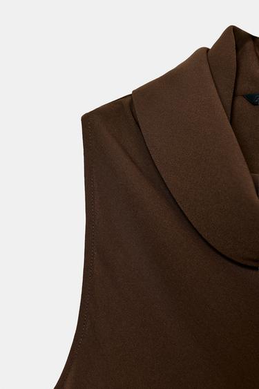 ASYMMETRIC HEM TOP - Brown by Zara - Image 6