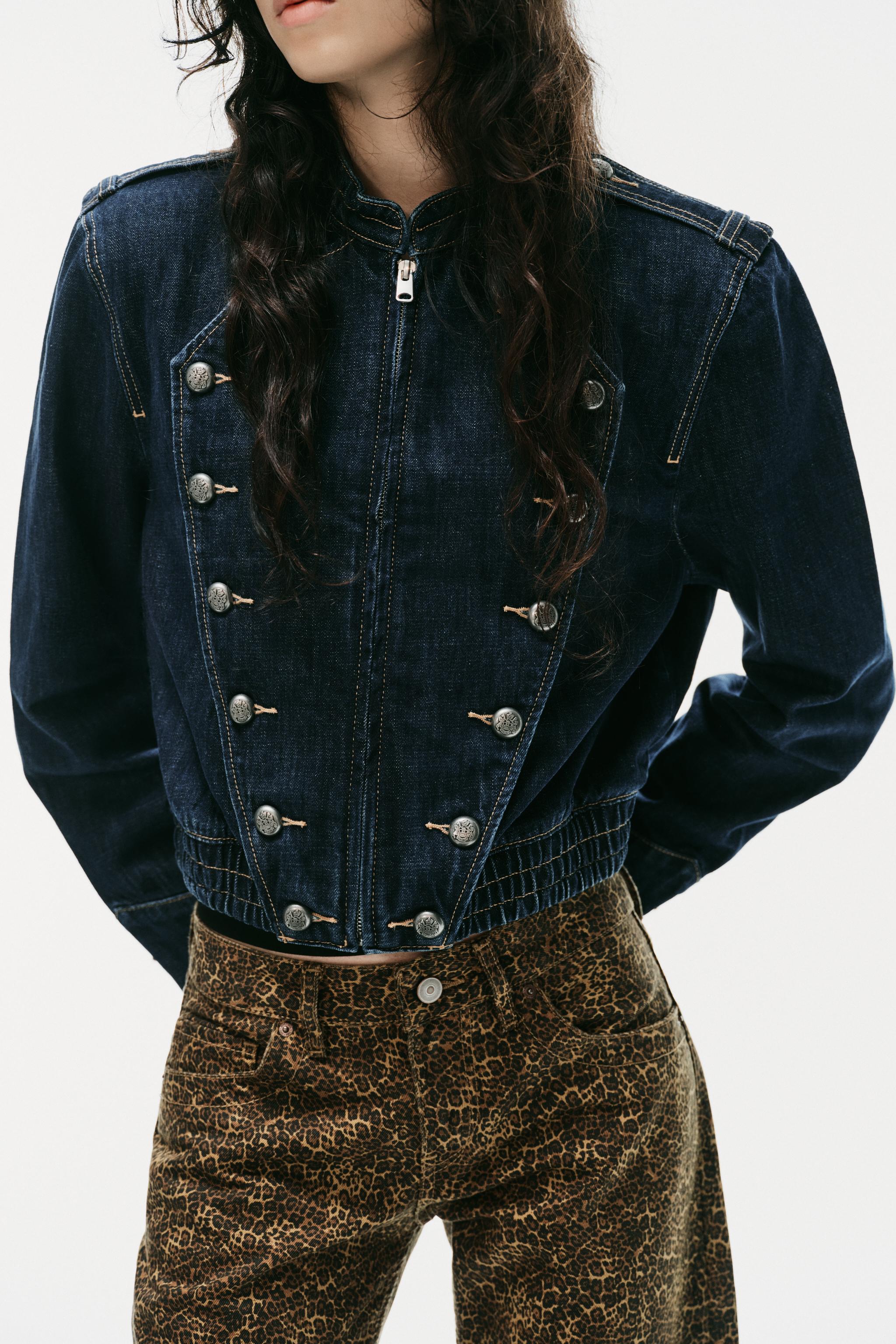 Женские куртки Zara TRF BUTTON DENIM JACKET — фото 2