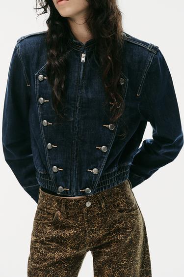 CHAQUETA DENIM TRF BOTONES - Índigo oscuro de Zara