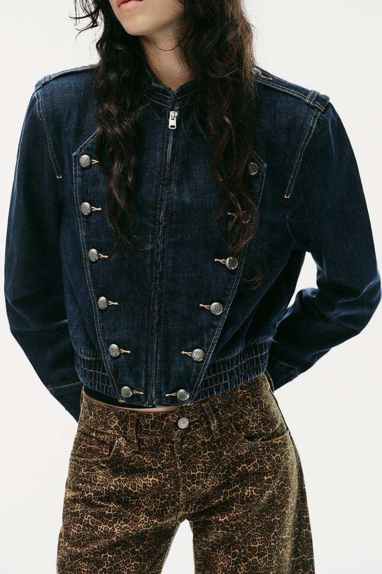 Chaqueta de mezclilla TRF con botones 2