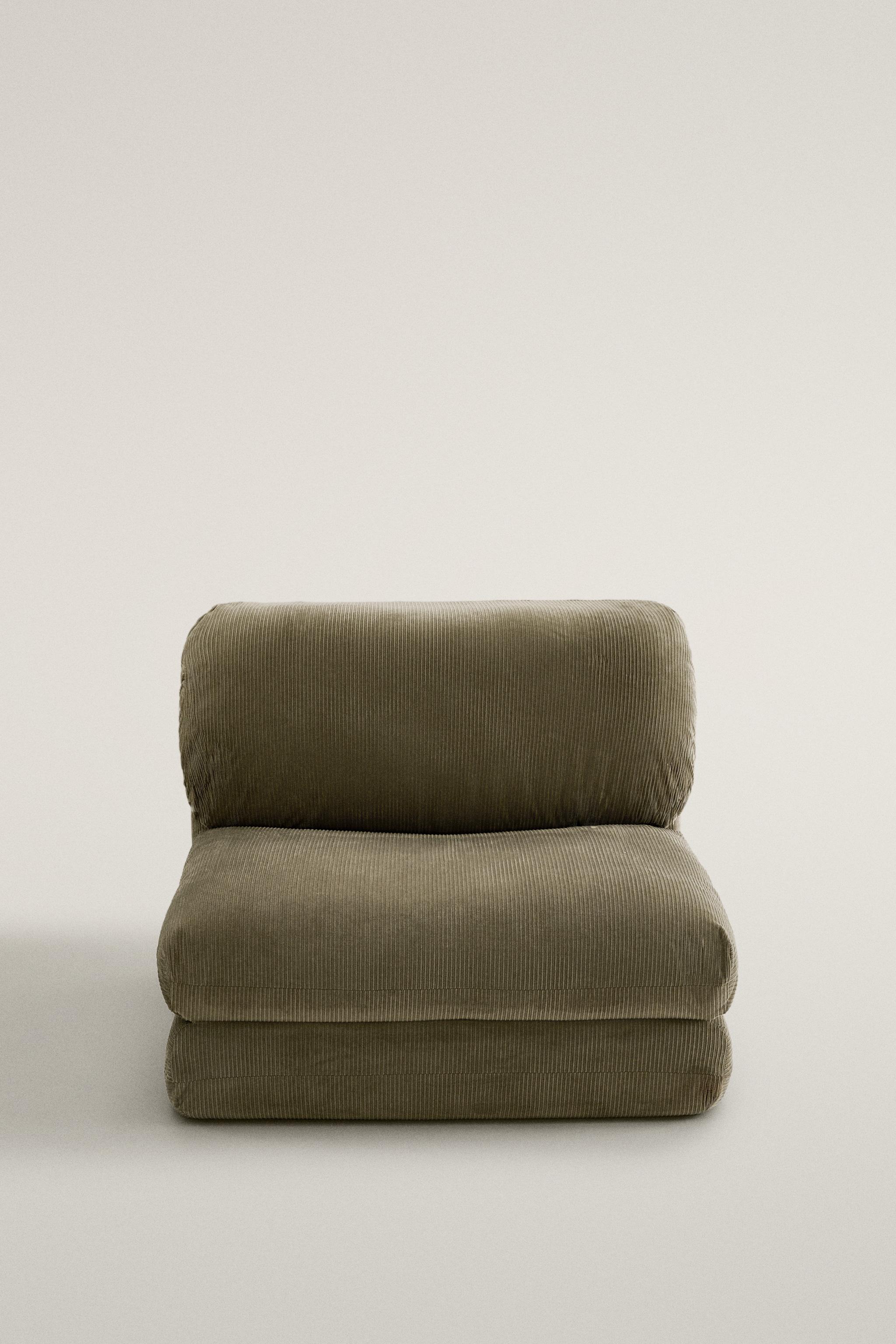 CORDUROY FOLDING LOUNGE CHAIR