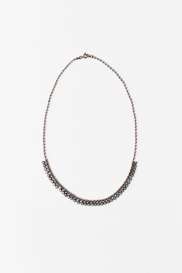 Zara JEWEL BEAD NECKLACE - Pink gold