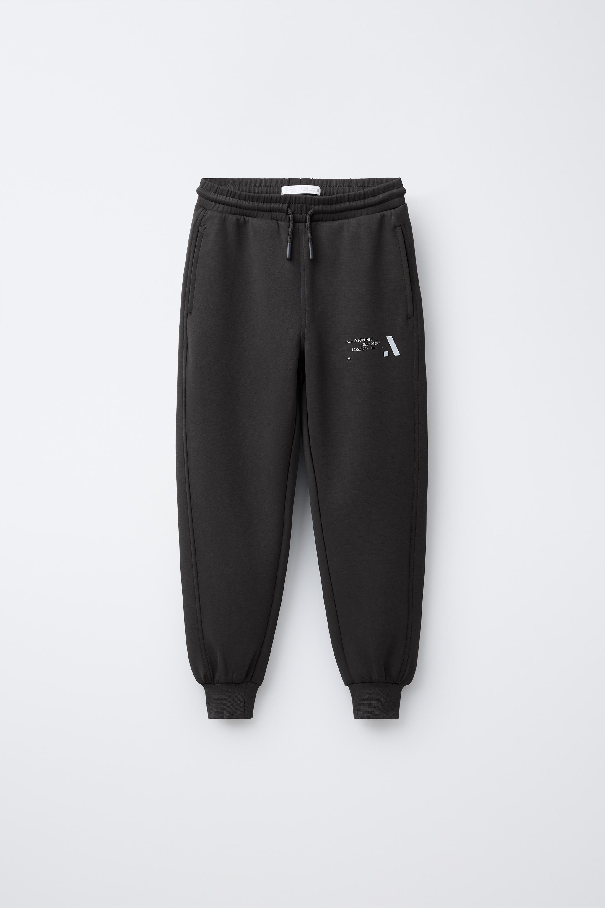 REFLECTIVE TEXT SPORTY JOGGER PANTS