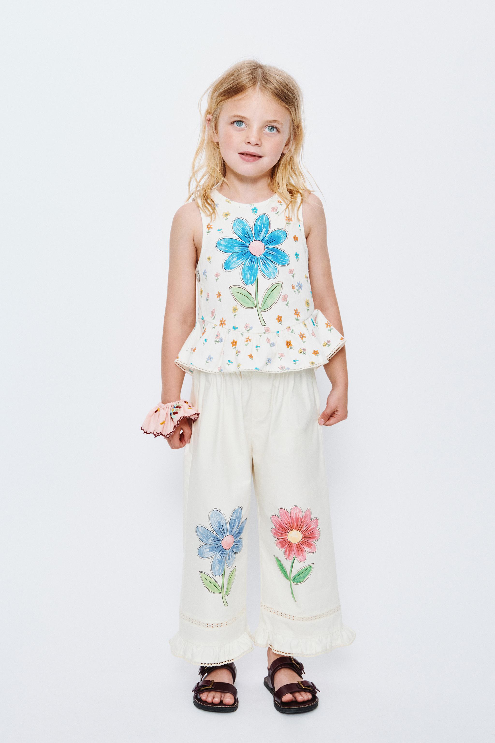 Детские рубашки Zara FLORAL PRINT TOP