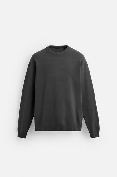 TEXTURED SOFT SWEATER - Anthracite grey by Zara