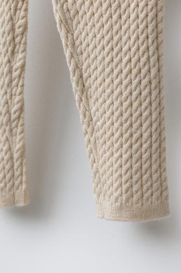 LEGGING EN MAILLE À TORSADES - Sable / Chiné de Zara - Image 3