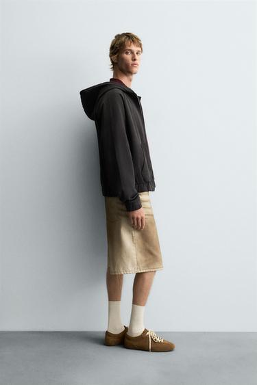 FADED PRINT BAGGY FIT BERMUDA SHORTS - camel by Zara - Image 3