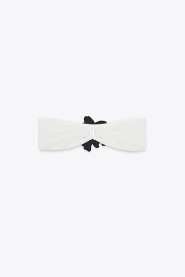 HAUT DE BIKINI BANDEAU FLEUR - Écru de Zara - Image 9