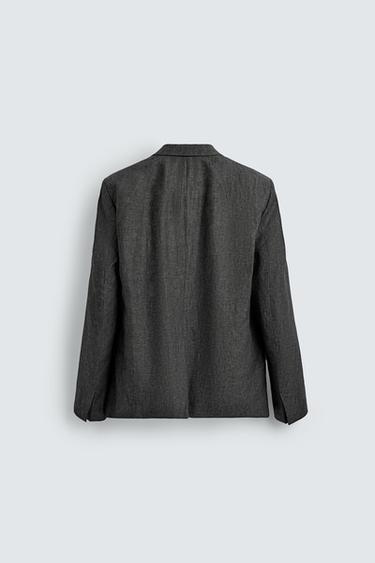 BLAZER COSTUME 100 % LIN - Gris chiné de Zara - Image 7
