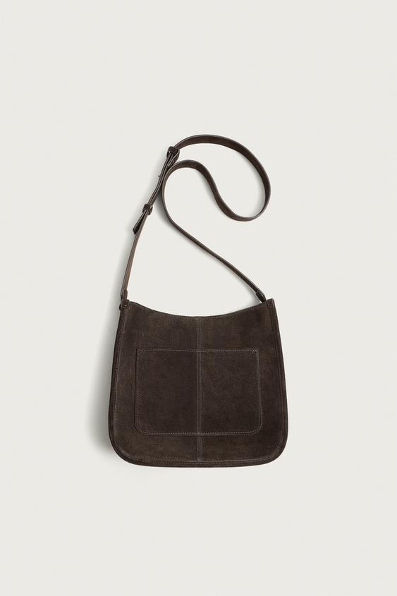 BANDOLERA PIEL - Marrón de Zara - Imagen 0