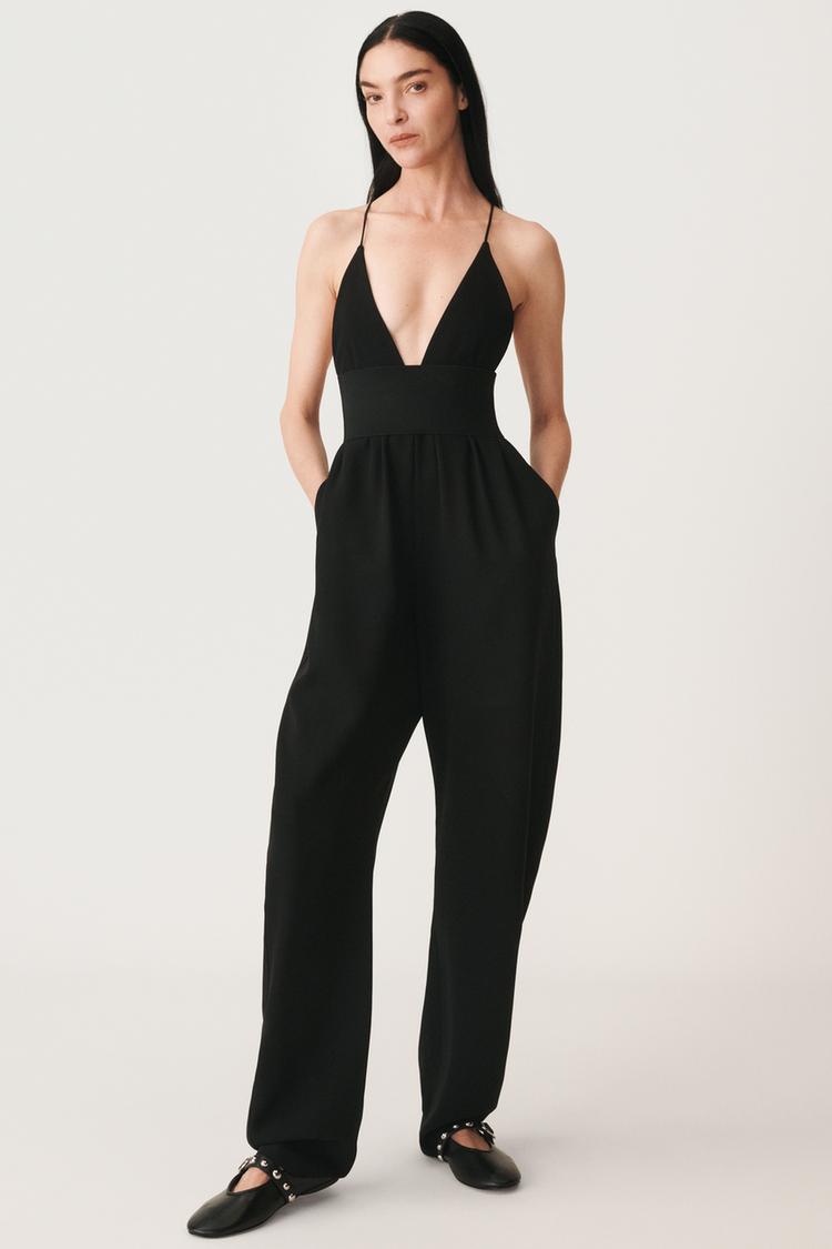 Jumpsuit Mono Rosa Zara Cinturon ZARA LONG BELTED JUMPSUIT Dark