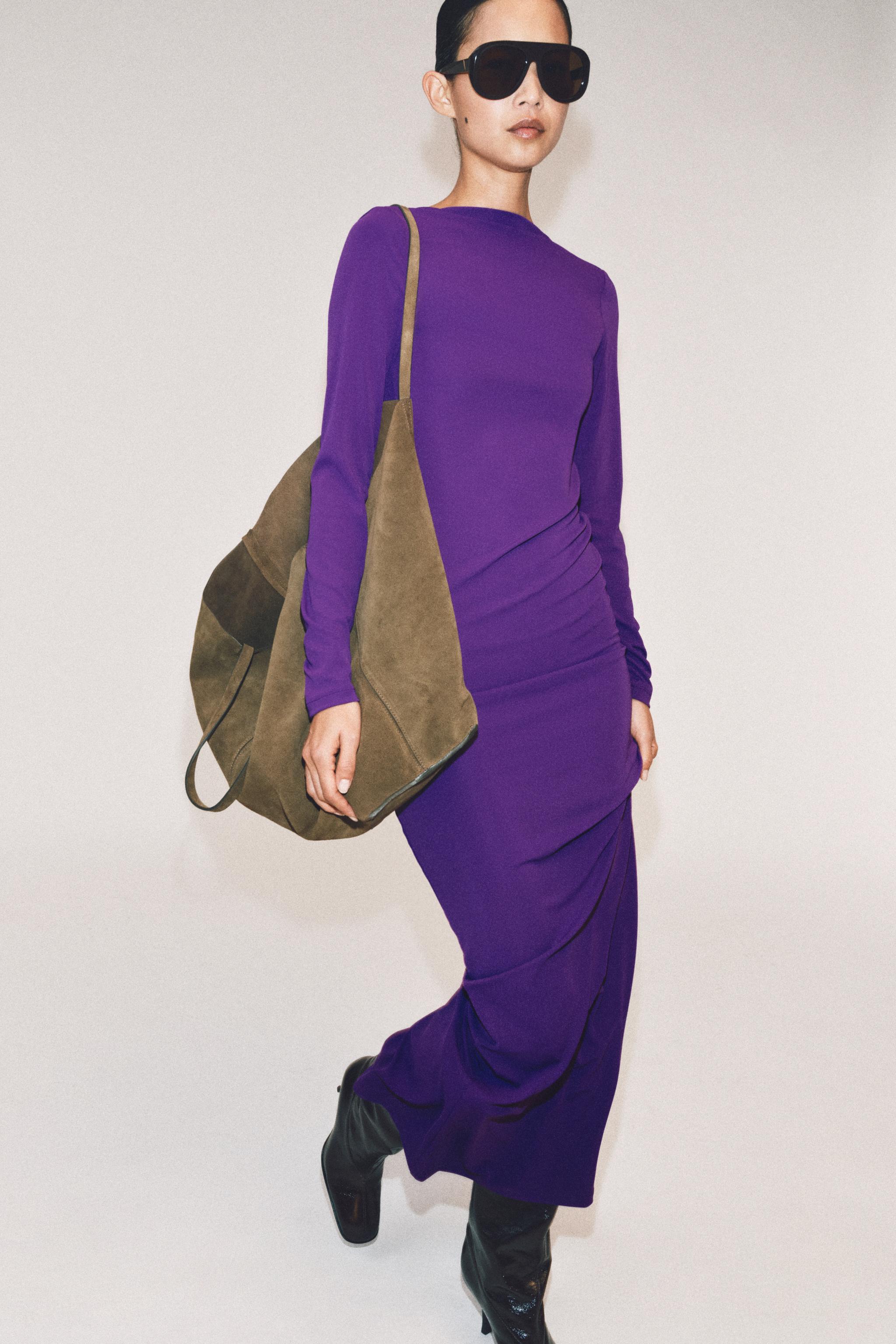 DRAPED OPEN-BACK DRESS