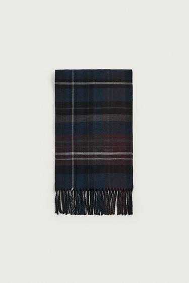 DOUBLE-FACED CHECK SCARF - Black by Zara