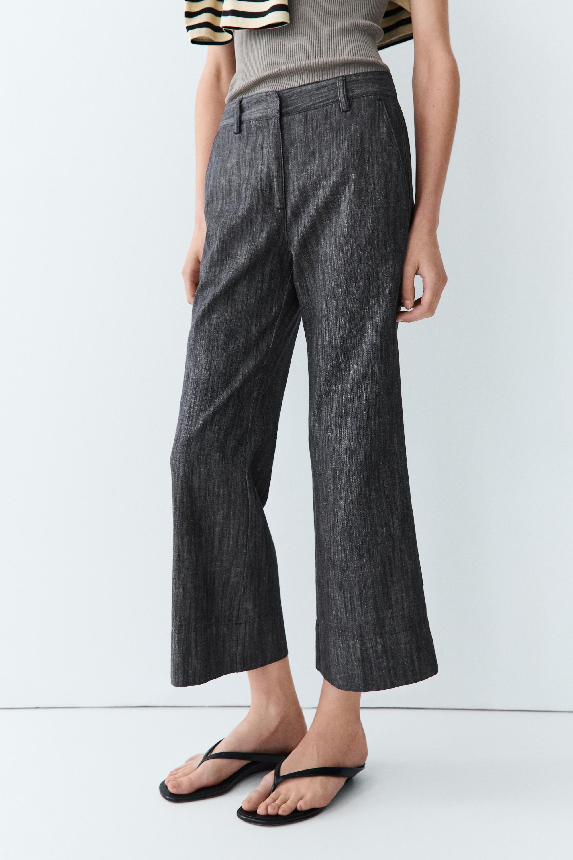 Cropped flare pants — Indigo