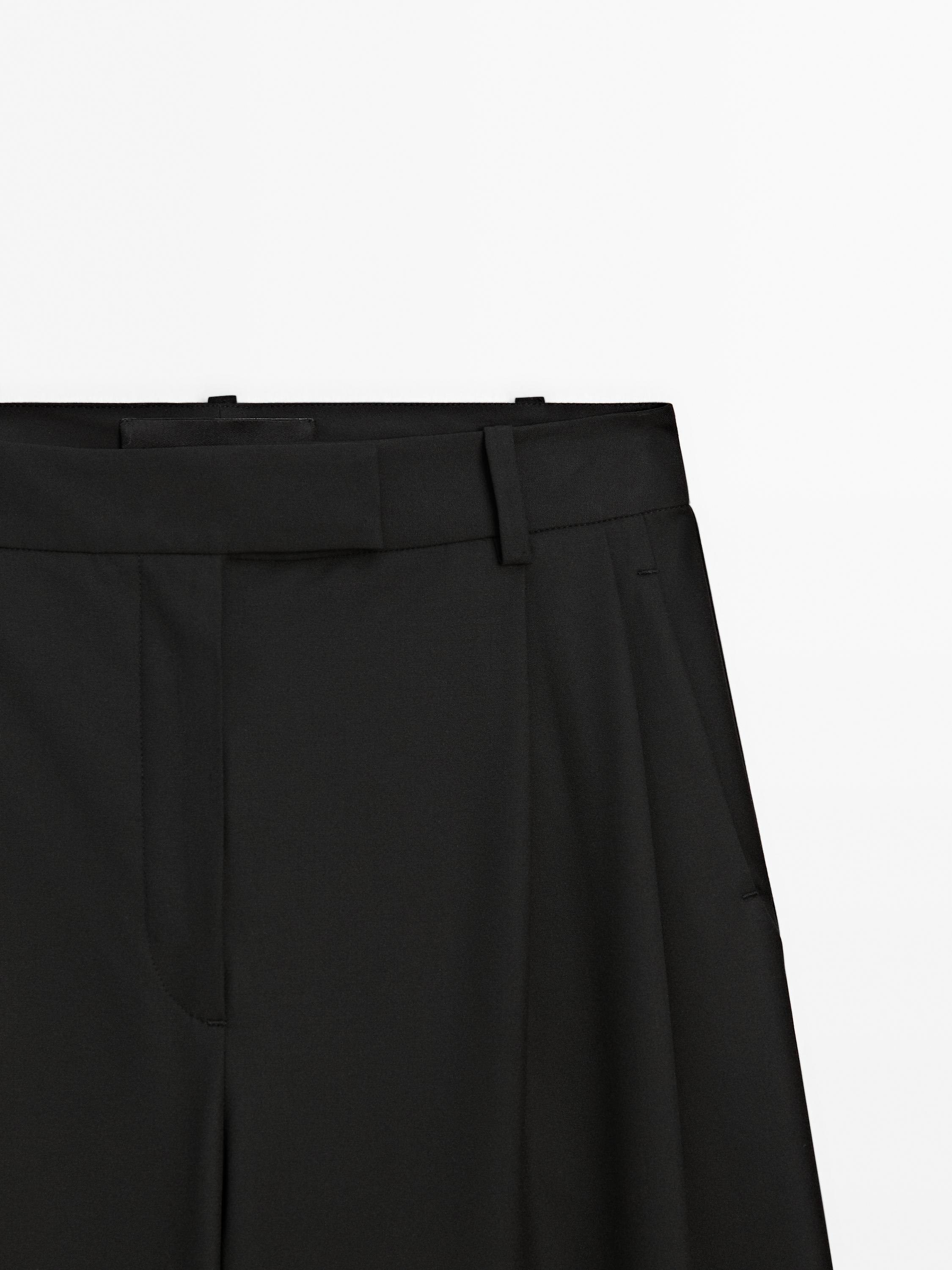 Darted suit trousers with satin waistband - Studio