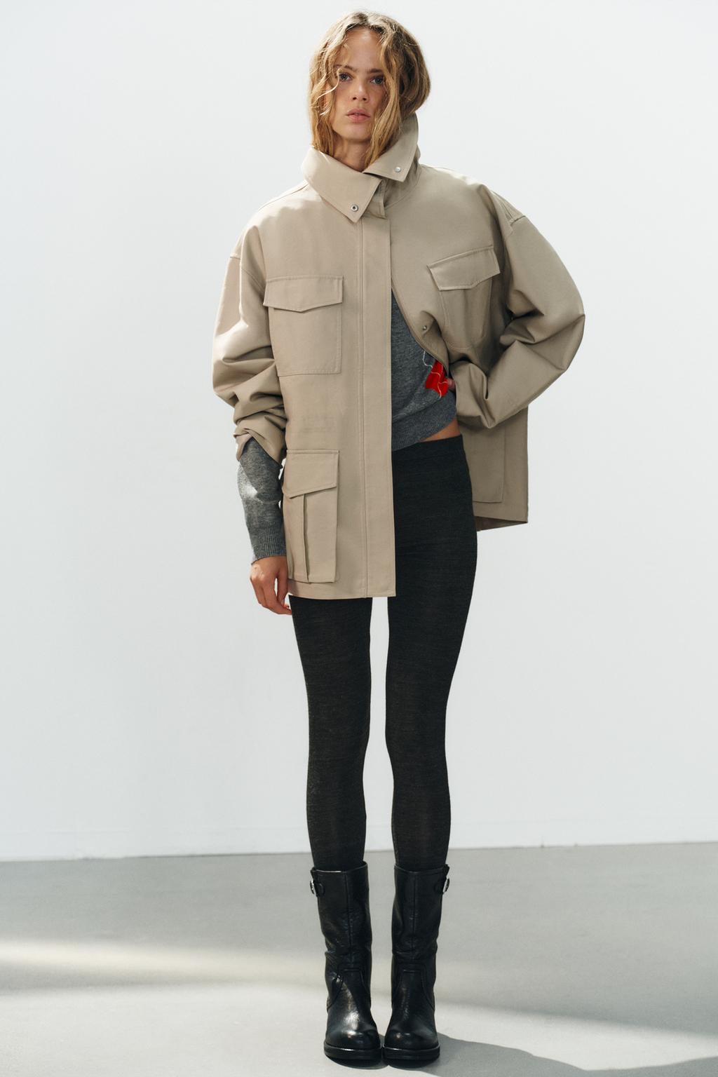 JACKET WITH HIGH COLLAR AND POCKETS