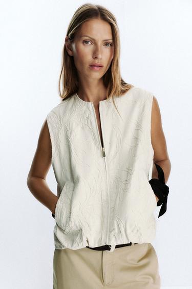 EMBROIDERED GILET - Ecru by Zara - Image 2