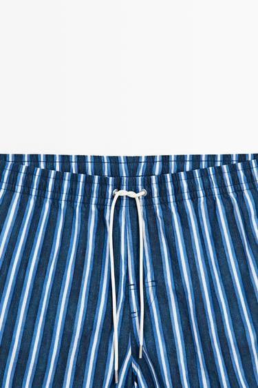 Tri-color striped swimming trunks — Bluish 2