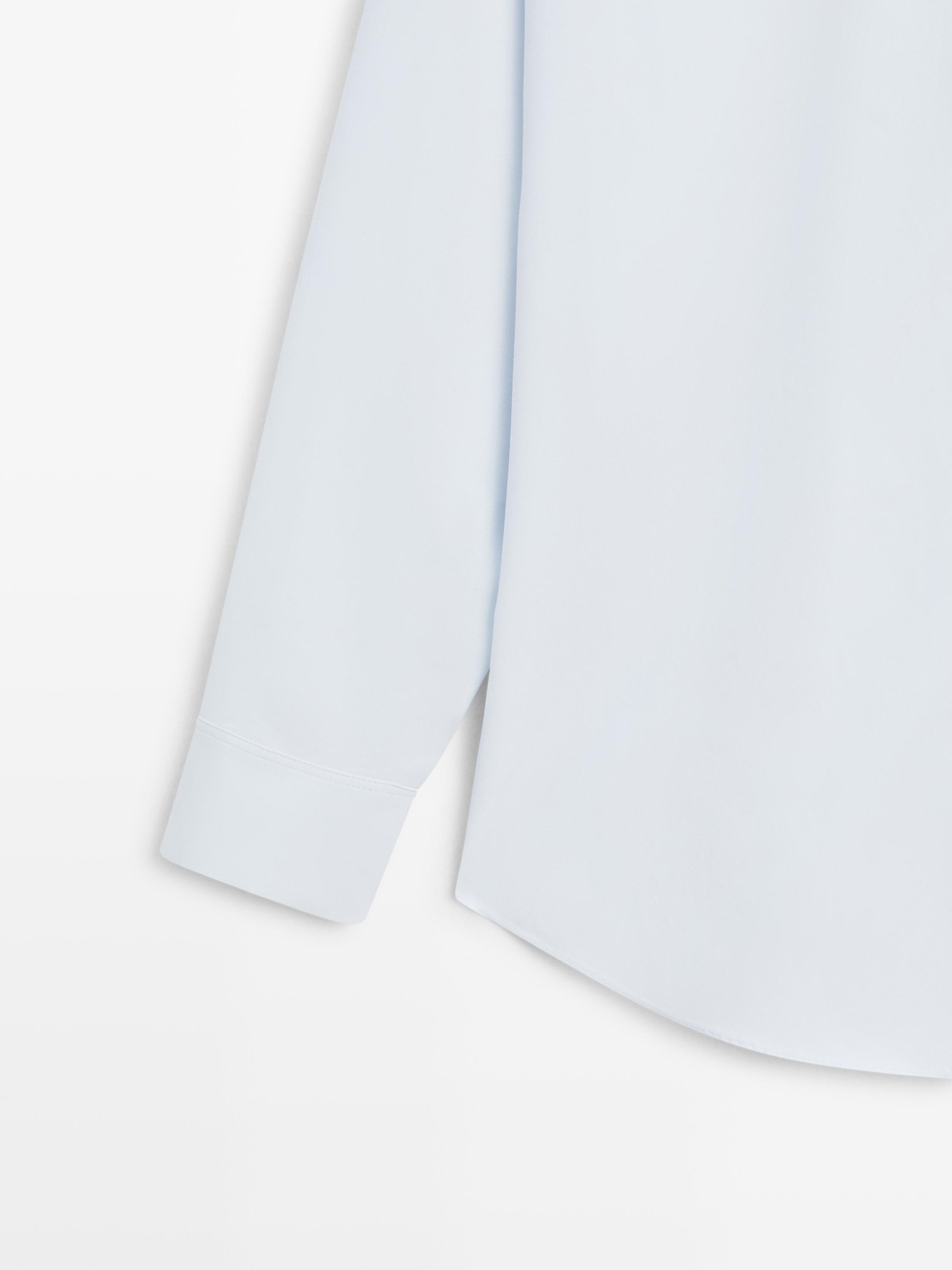 Poplin and cotton blend shirt