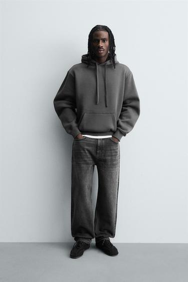 HEAVYWEIGHT BASIC HOODIE - Dark anthracite by Zara