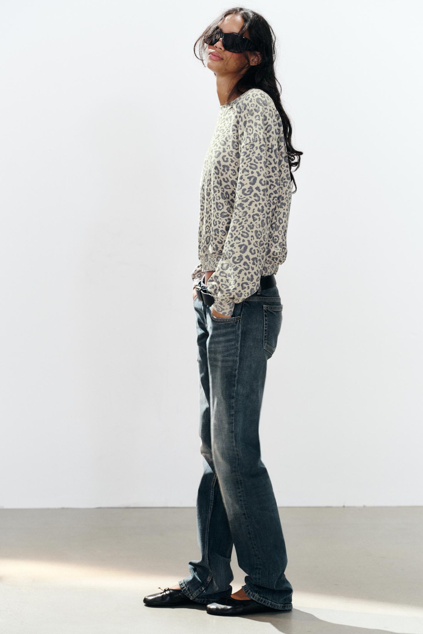 Женская толстовка Zara Animal Print, цвет: Леопардовый — фото 3