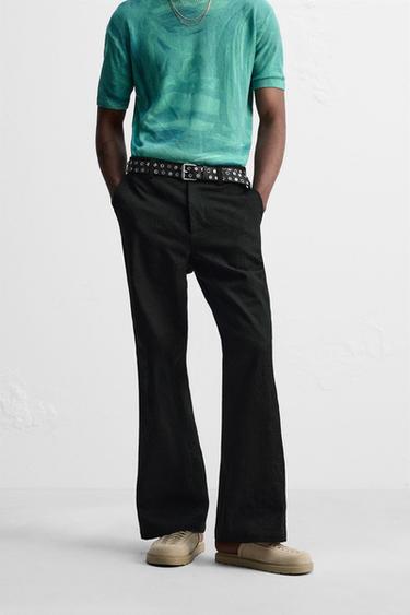 FLORAL EMBROIDERY TROUSERS - Black by Zara - Image 1