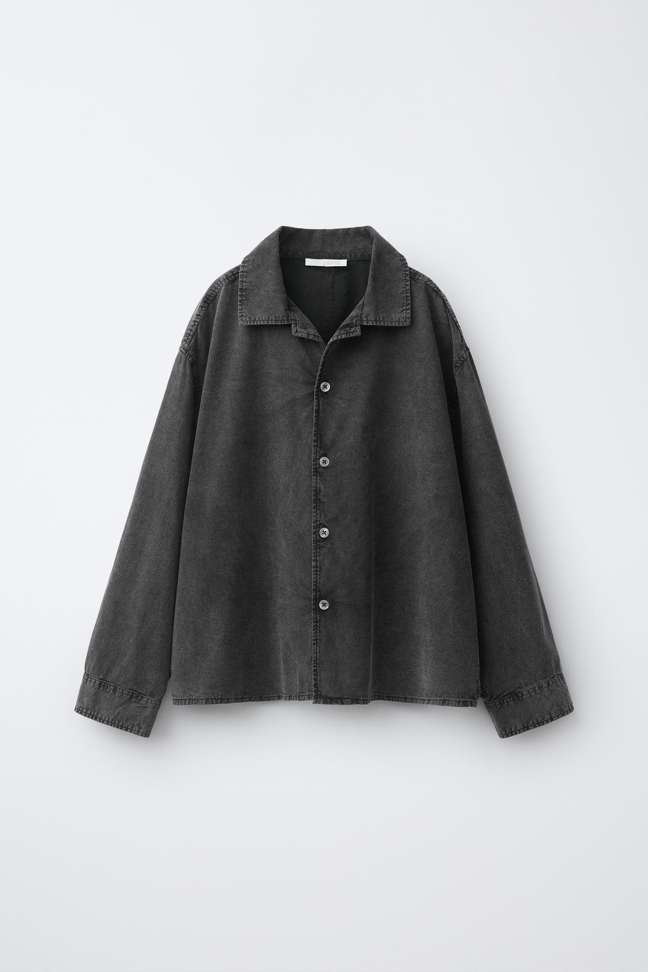 WASHED EFFECT SHIRT — Gray