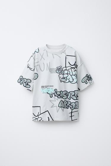 GRAFFITI PRINT T-SHIRT - Ice by Zara - Image 0