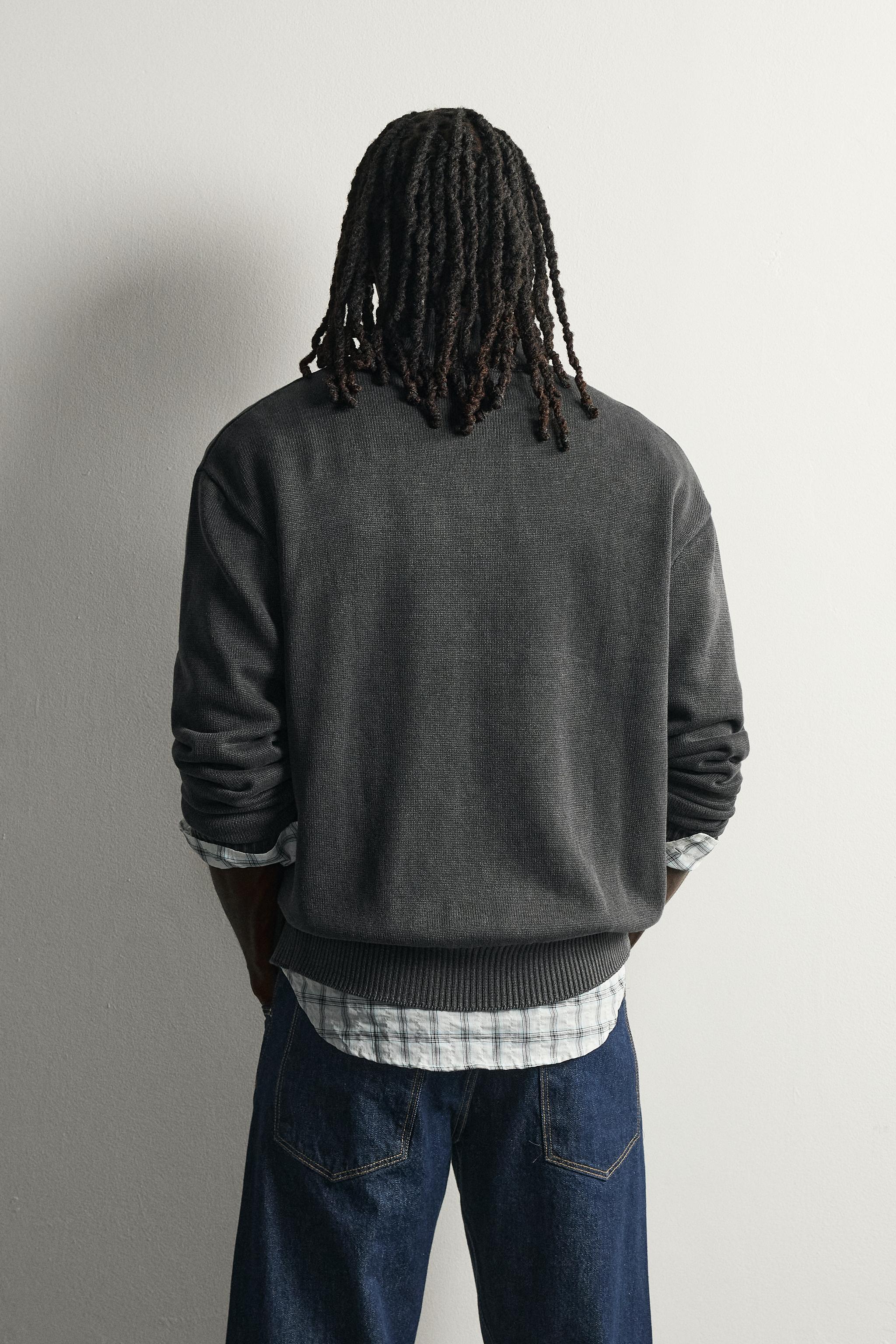 WASHED ZIP CARDIGAN