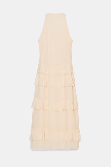 ROBE MI-LONGUE À VOLANTS - Crème de Zara - Image 8