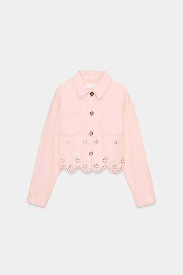 CUTWORK EMBROIDERY JACKET - Beige-pink by Zara