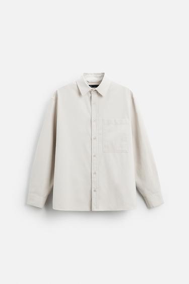 Zara SOFT COTTON SHIRT - Beige