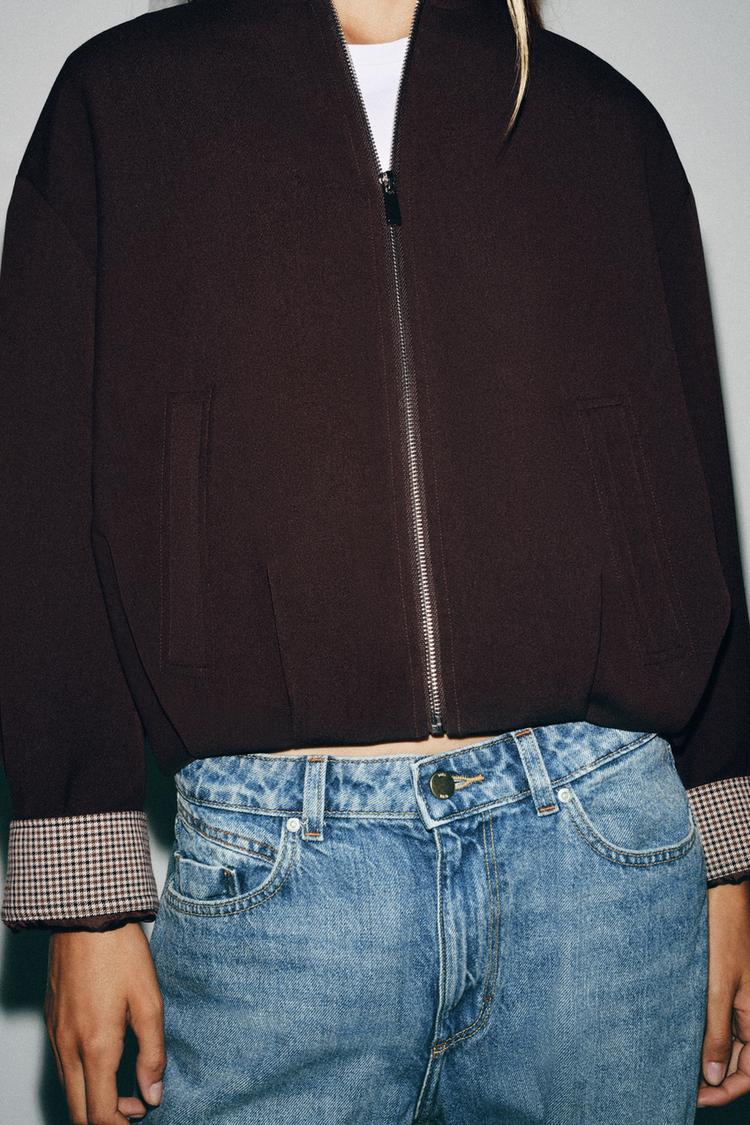 Chaqueta bomber con dobladillo fruncido 2