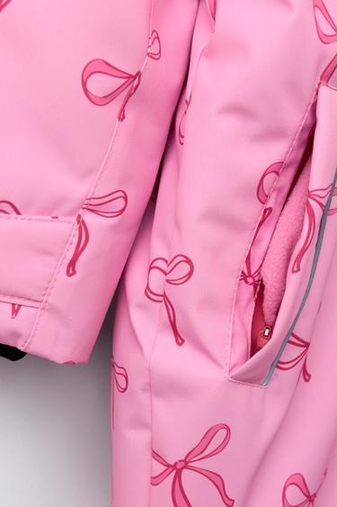 LONG WATER-RESISTANT AND WINDPROOF JUMPSUIT WITH BOWS - Pink by Zara - Image 4