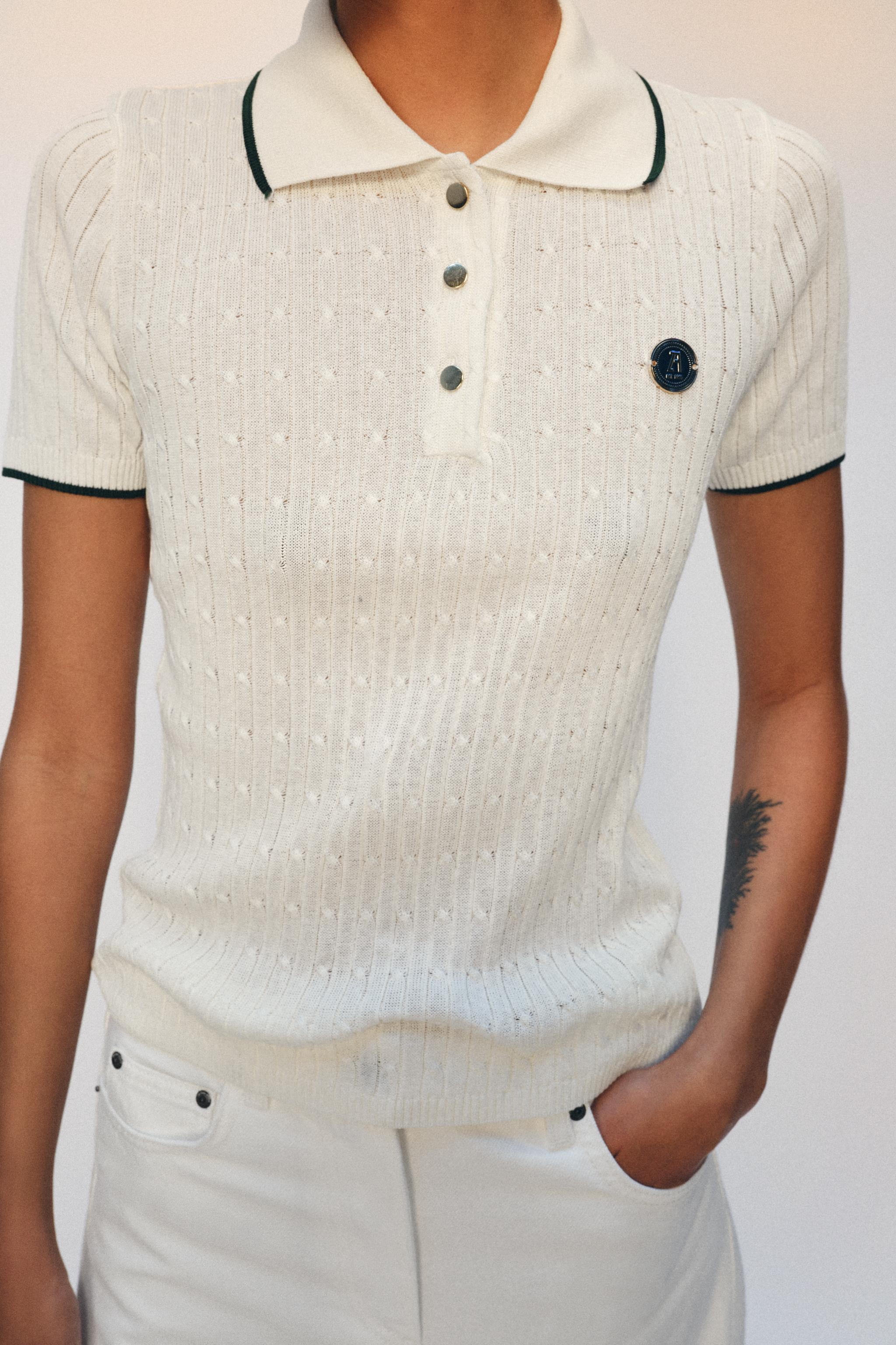 CONTRAST RIBBED POLO ZA
