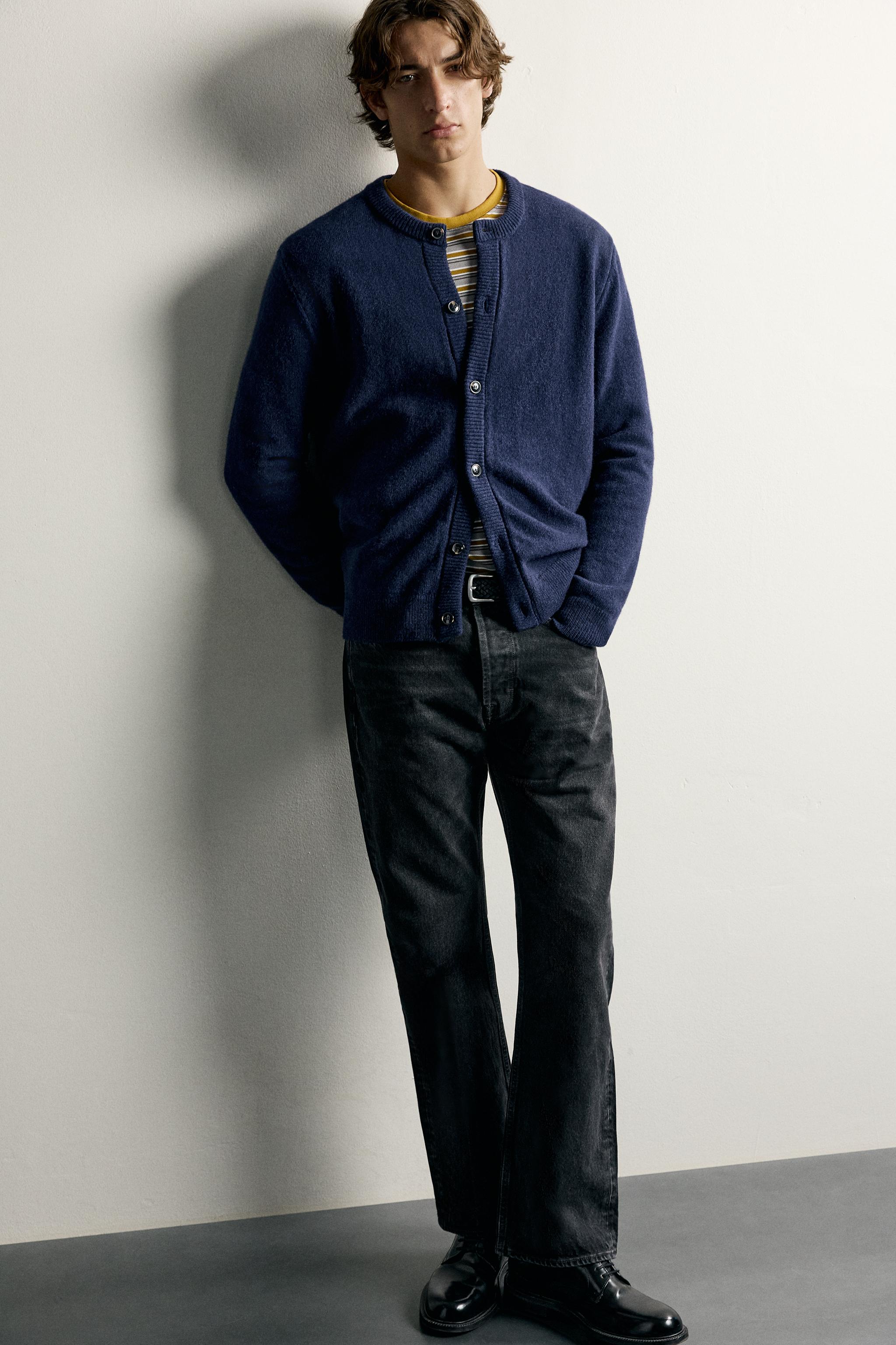 WOOL BLEND REGULAR FIT CARDIGAN